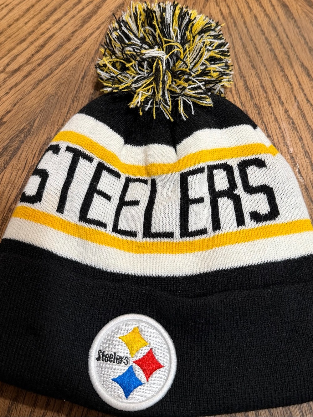 Pittsburgh Steelers New Era Pom Beanie Knit Winter Hat Black Gold NFL